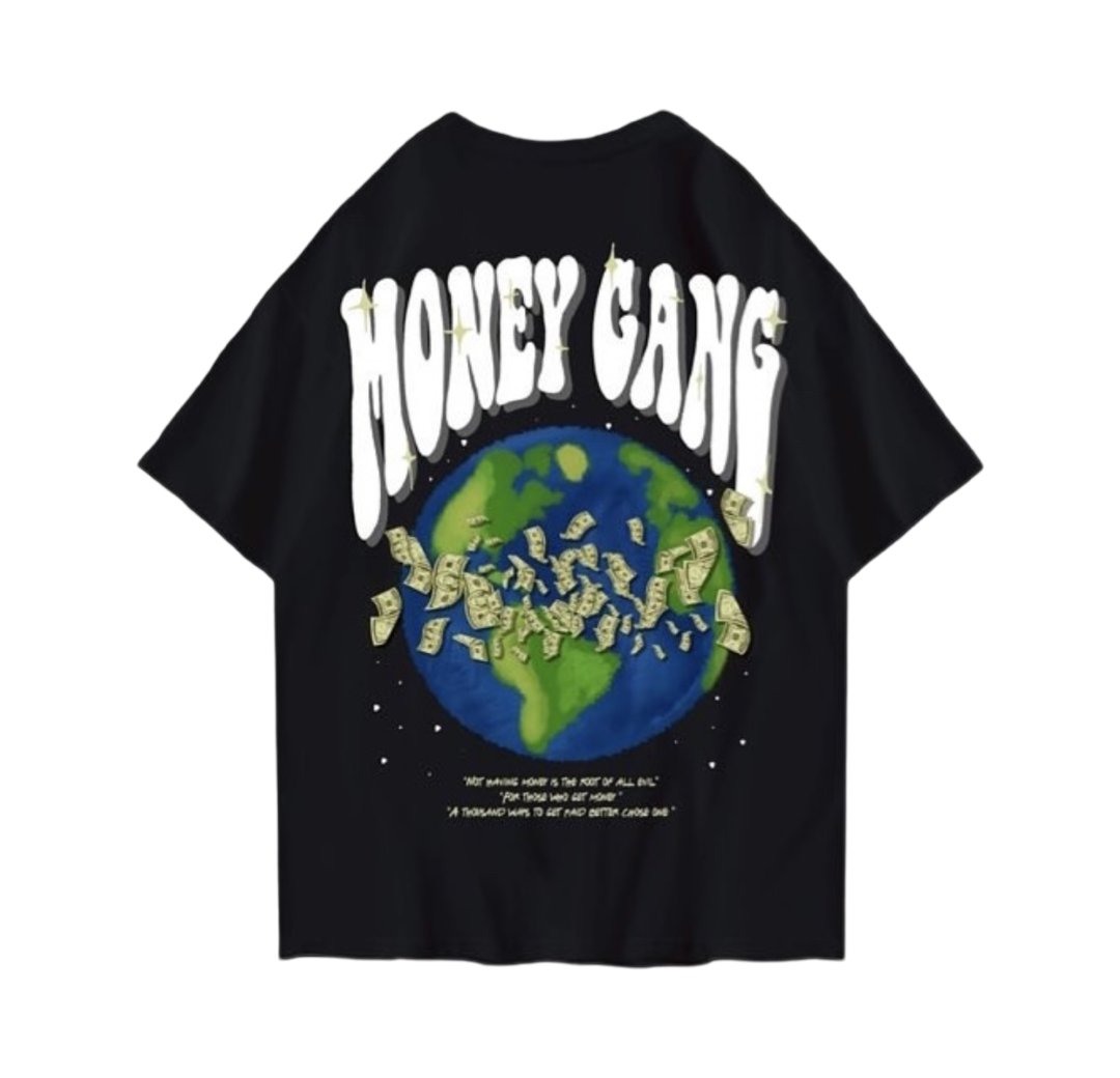 "Money Make The World Spin" T-Shirt Black