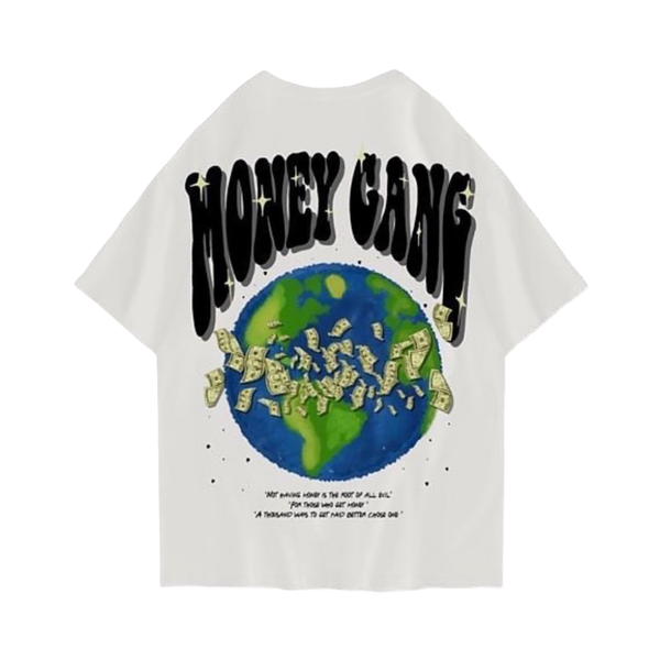 "Money Make The World Spin" T-Shirt White