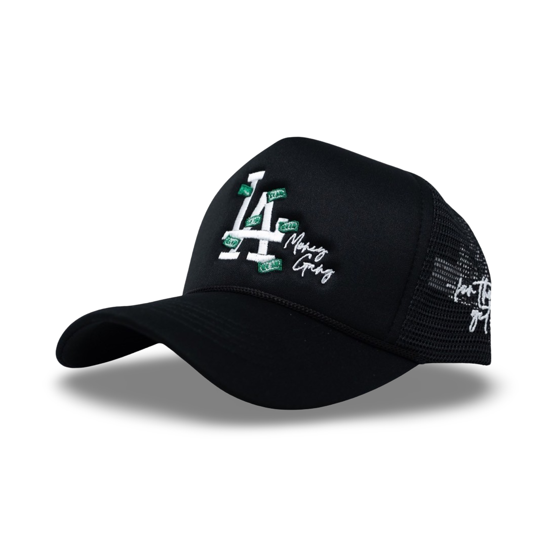 "LA" Dollar Bills Trucker Hat (Black)