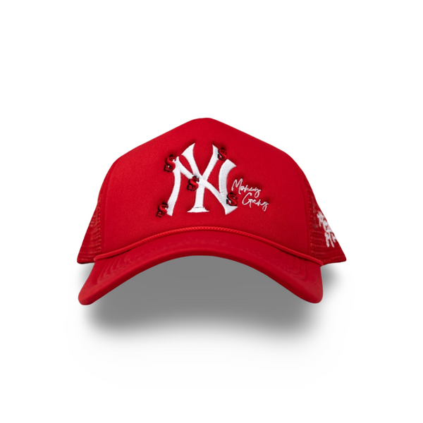 “NY” Signature Trucker Hat (Red)