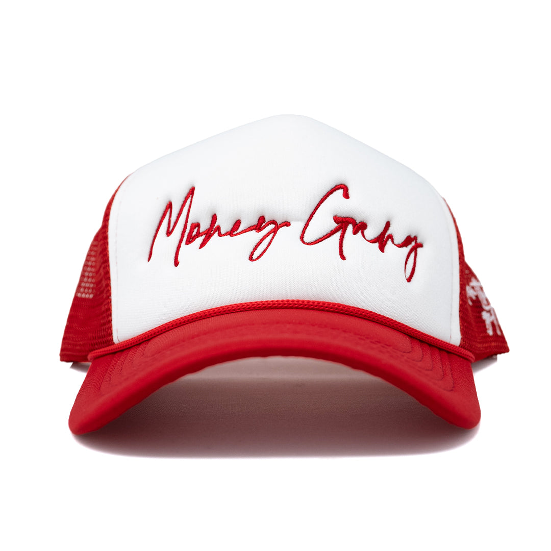 MoneyGang Red & White Trucker Hat