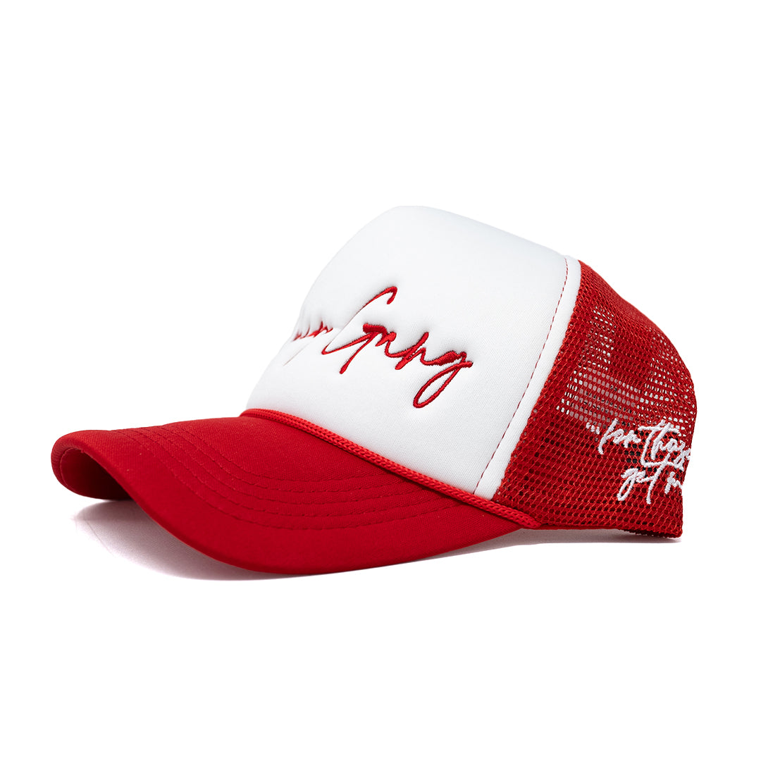 MoneyGang Red & White Trucker Hat