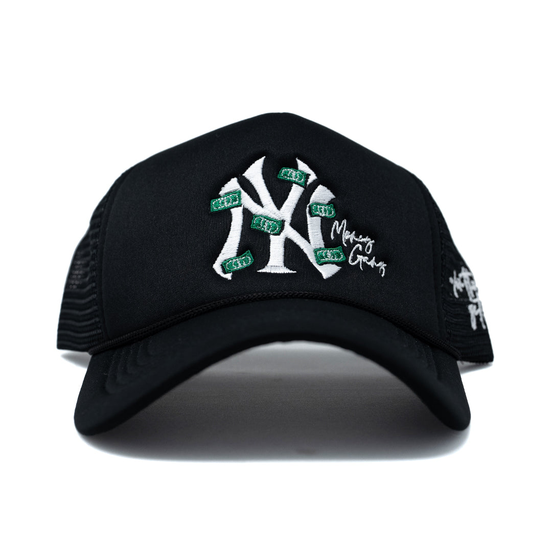 “NY” Dollar Bills Trucker Hat (Black)