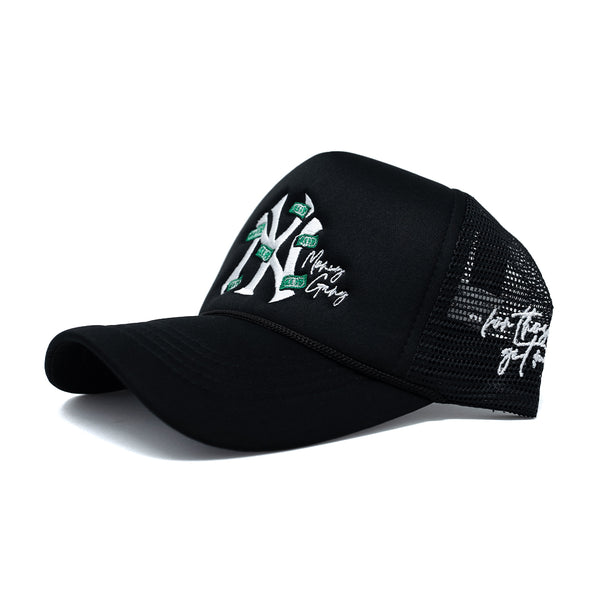 “NY” Dollar Bills Trucker Hat (Black)