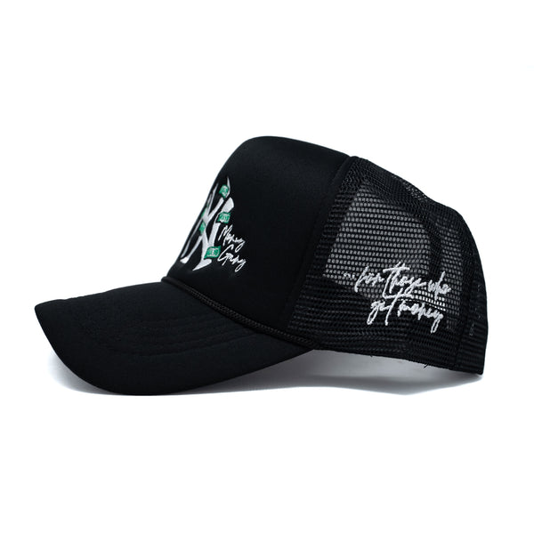 “NY” Dollar Bills Trucker Hat (Black)