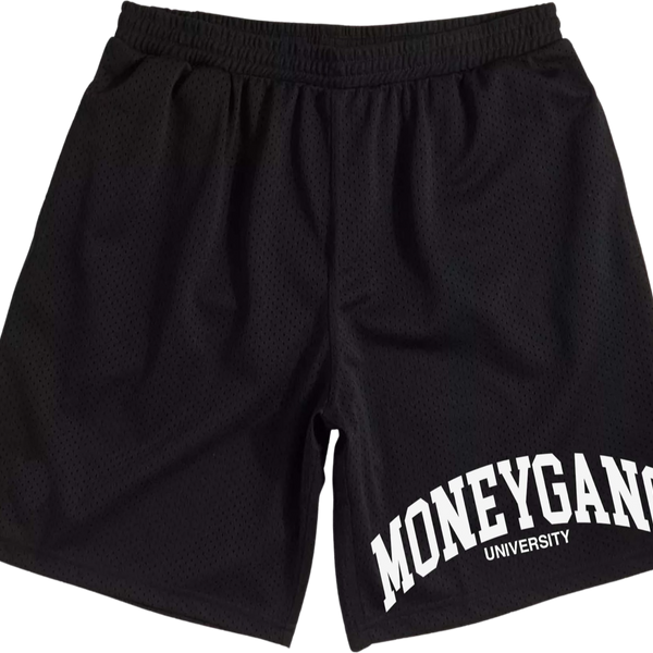 MoneyGang University Mesh Shorts Black