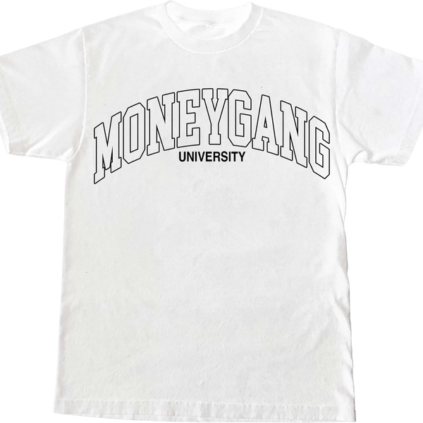 MoneyGang University T-Shirt White & Black